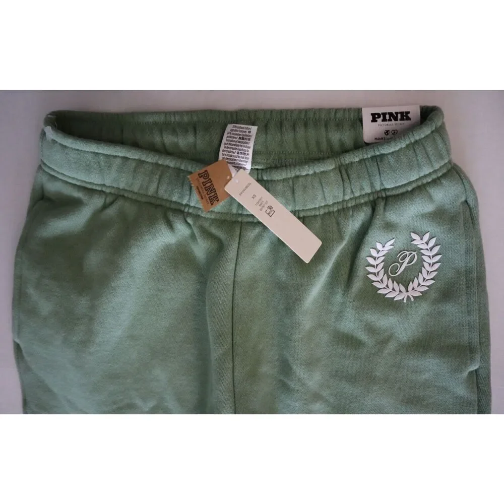 PINK Victoria's Secret WMN Sz XS Green Ivy Fleece Flare Pants Zip-Up Hoodie Set - Picture 16 of 16